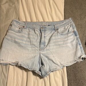American Eagle Outfitters Blue Jean Shorts with Frayed Hem